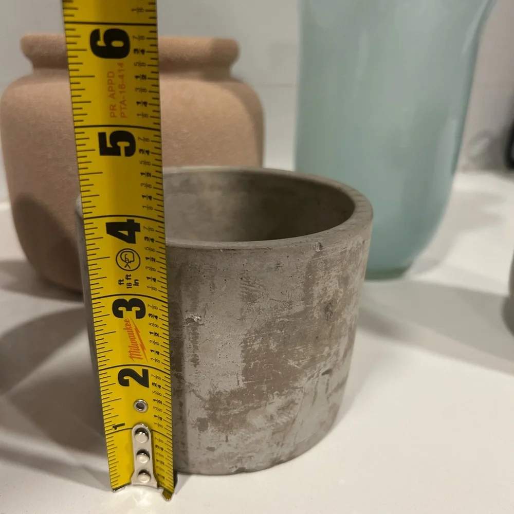 Cement looking small plant potter